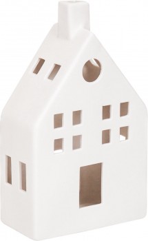 Huis waxinelichthouder wit klein