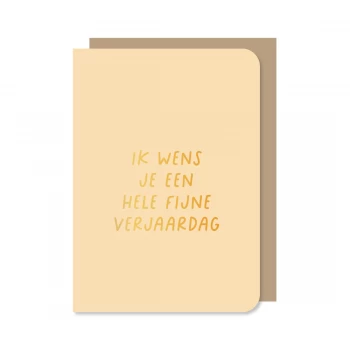 Dubbele kaart met envelop Ik wens je en hele fijne verjaardag