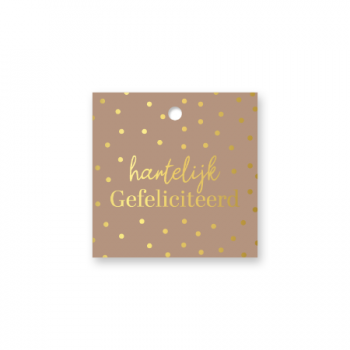 Cadeaulabel hartelijk Gefeliciteerd