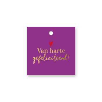 Cadeaulabel Van harte gefeliciteerd