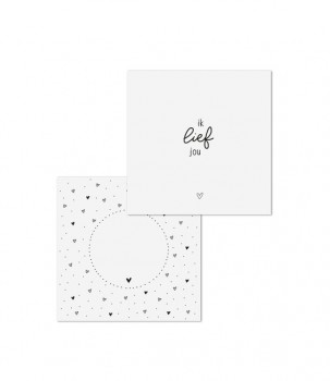 Dubbele kaart met envelop Ik lief jou