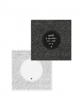 Dubbele kaart met envelop Geluk is genieten van wat er is