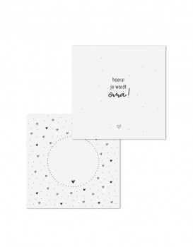 Dubbele kaart met envelop Hoera! Je wordt oma!