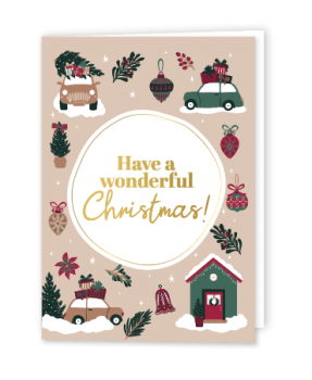 Dubbele kaart met envelop Have a wonderful Christmas