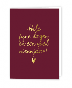 Dubbele kaart met envelop Hele fijne dagen en een goed nieuwjaar