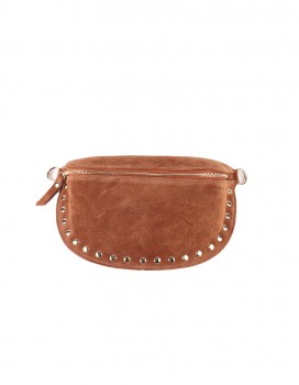 Lederen schoudertas suede Coffee