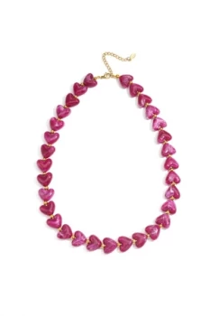 Halsketting Hart paars